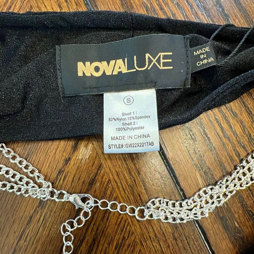 Fashion Nova Luxe Embellished Intimates Set Black Rhinestone Size Small - Picture 8 of 14